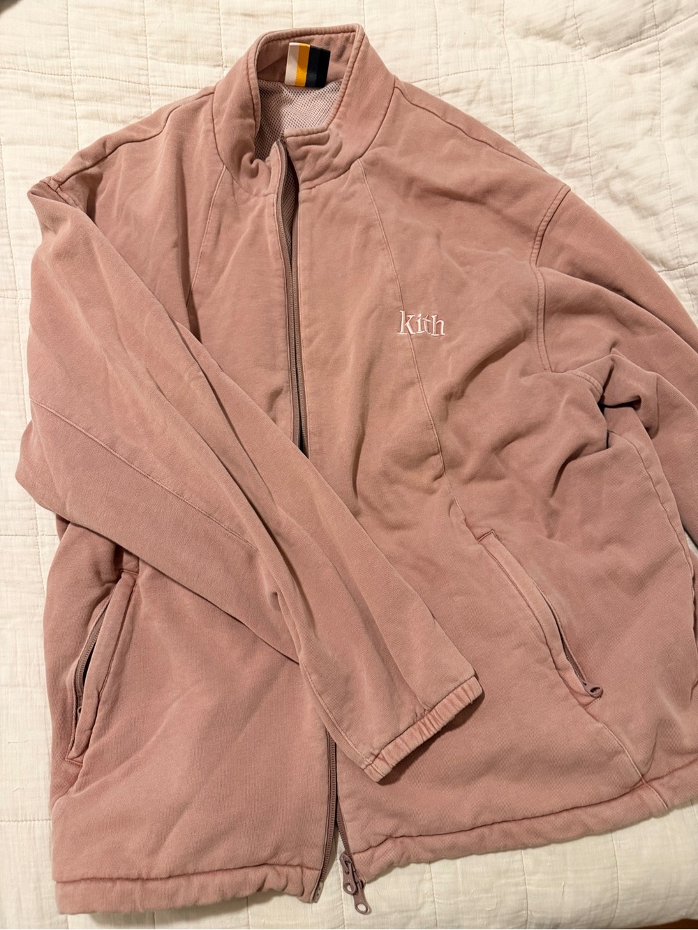 Kith Fleece Zip Jacket in Dusty Pink